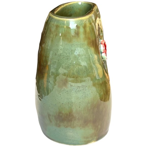 Stunning DOUBLE-SIDED and MARKED Pinched POTTERY Vase Applique Adorment 10 of 19 - Picture 2 of 10